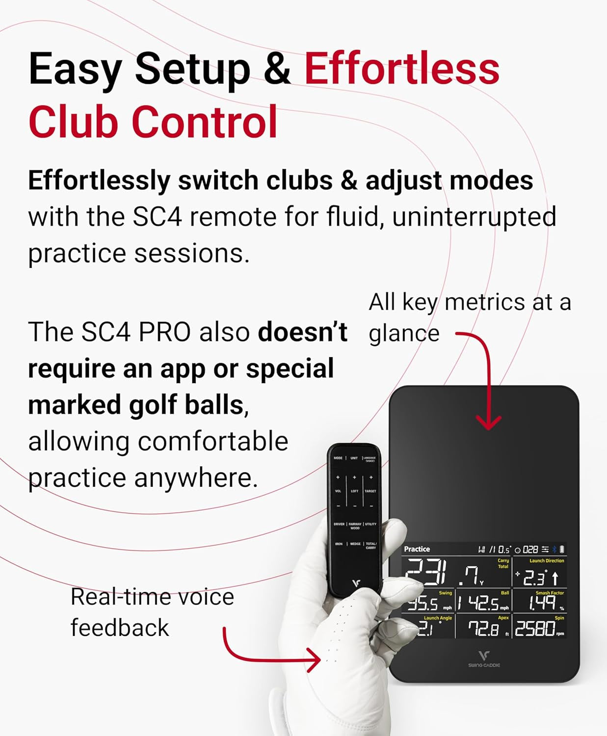 SC4 PRO Golf Launch Monitor & 3D Driving Range Simulator for Indoor and Outdoor Use | Portable Golf Swing Analyzer & Golf Tracker with Built-In Screen | No Fees