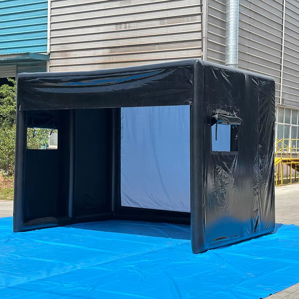 Stock 13Ft Inflatable Golf Simulator Enclosure Indoor/Outdoor Golf Practice Swing Tent with Projection Screen for All Skills
