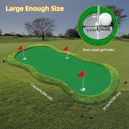 Roykaw Golf Putting Green - 5 X 10 Ft. Putting Mat, Professional Training Aid