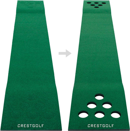 Mat Game Set Green Mat, Putting with 2 Adjustable Putters, 6 Golf Balls,12 Golf Hole Covers for Indoor&Outdoor Short Game Office Party Backyard Use