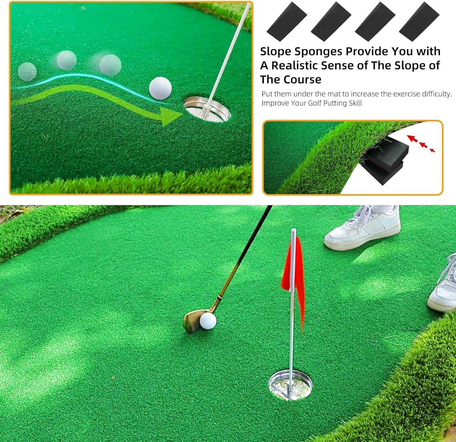 Roykaw Golf Putting Green - 5 X 10 Ft. Putting Mat, Professional Training Aid