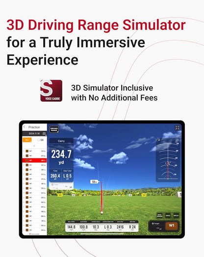 SC4 PRO Golf Launch Monitor & 3D Driving Range Simulator for Indoor and Outdoor Use | Portable Golf Swing Analyzer & Golf Tracker with Built-In Screen | No Fees