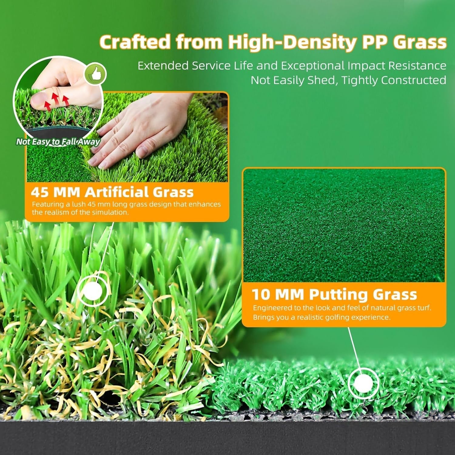 Roykaw Golf Putting Green - 5 X 10 Ft. Putting Mat, Professional Training Aid